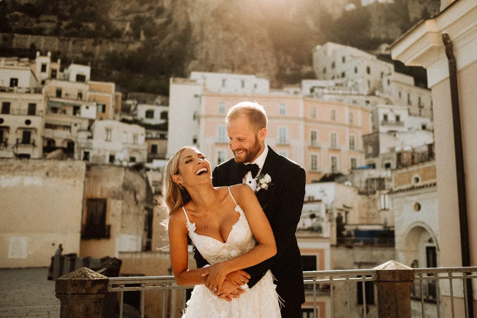 Newlyweds Portrait in Amalfi-Amalfi Coast Wedding at Santa Caterina Hotel