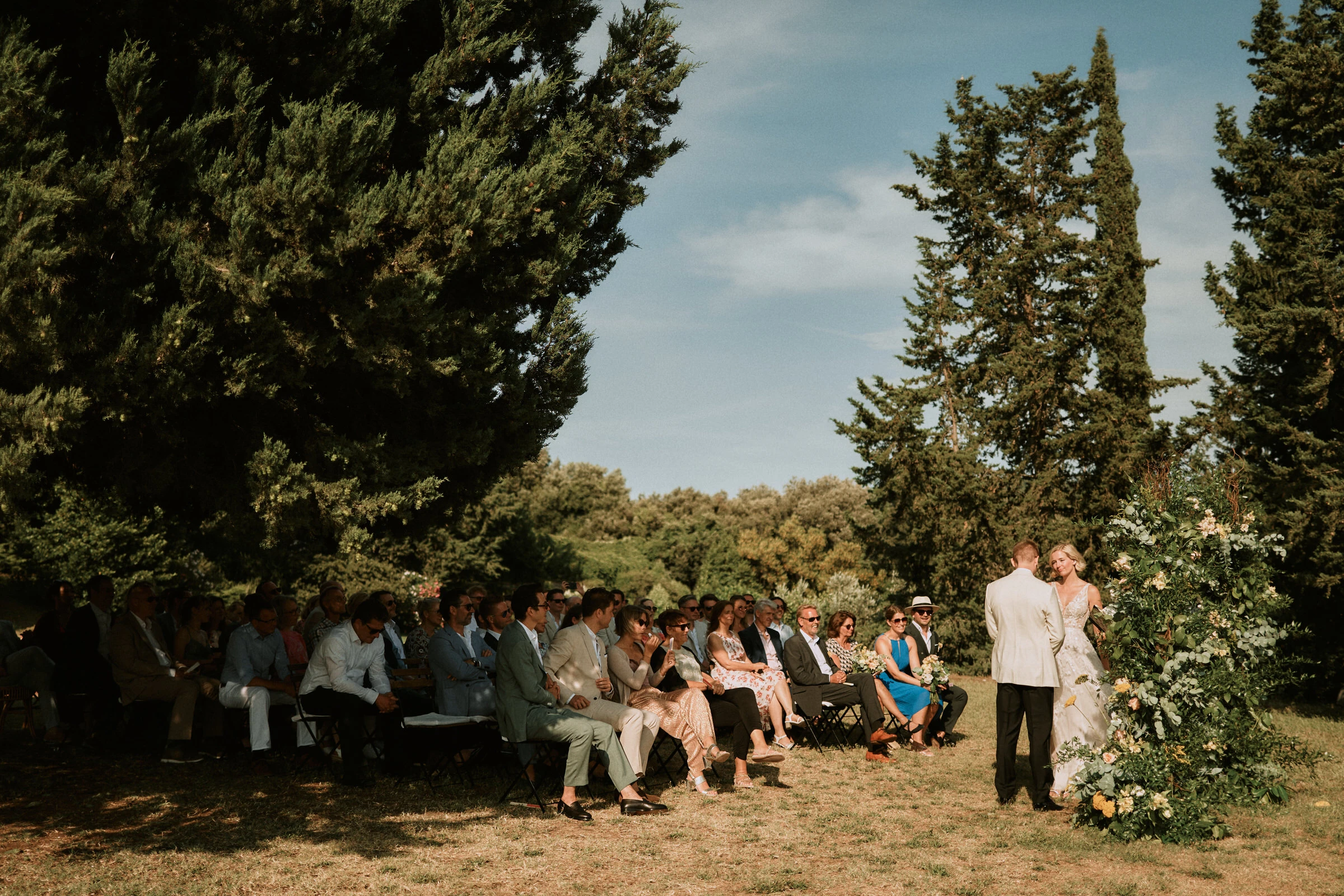 Ceremony - Wedding guests at Villa Ulignano in Tuscany