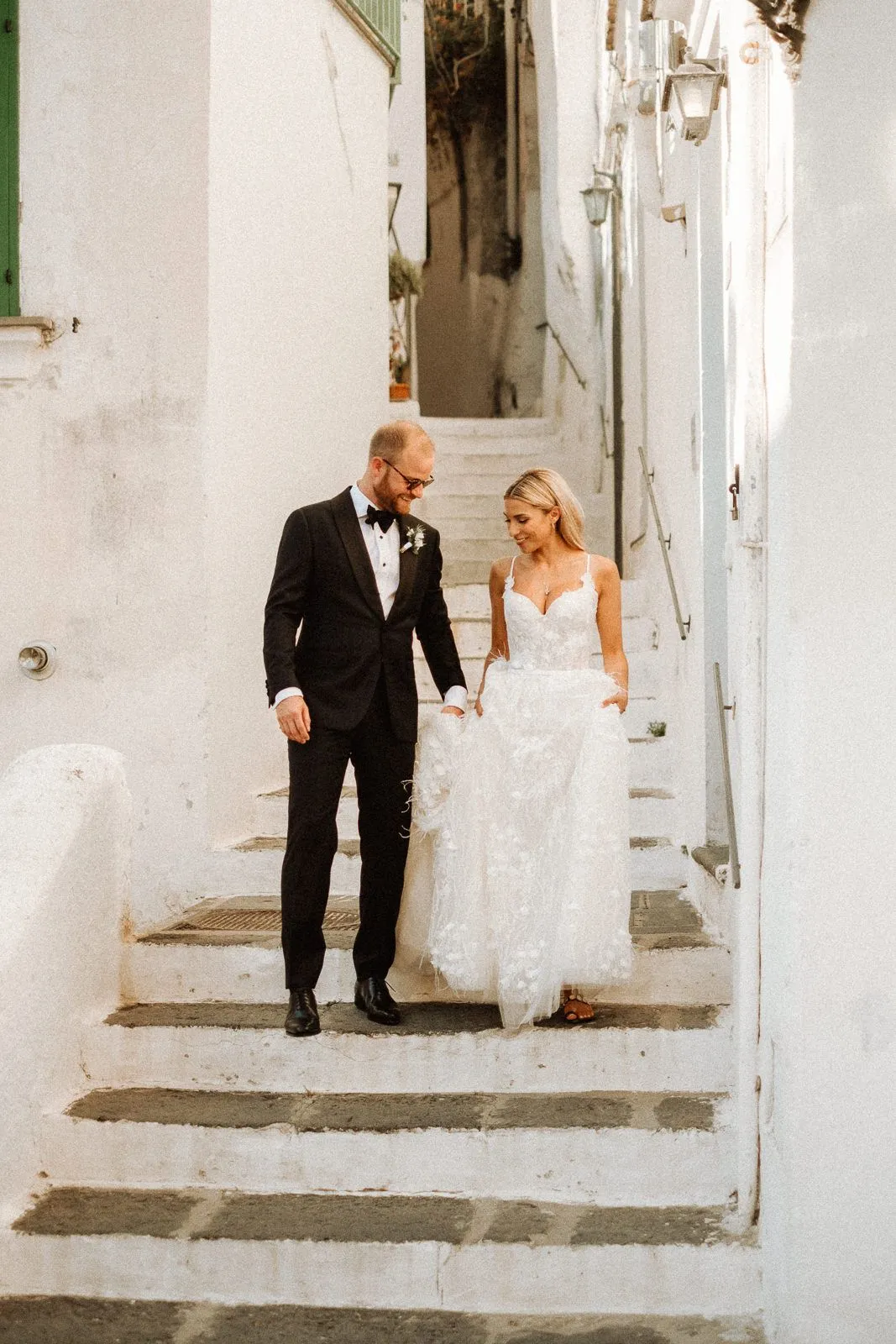 Newlyweds Portrait in Atrani - Amalfi Coast Wedding at Santa Caterina Hotel