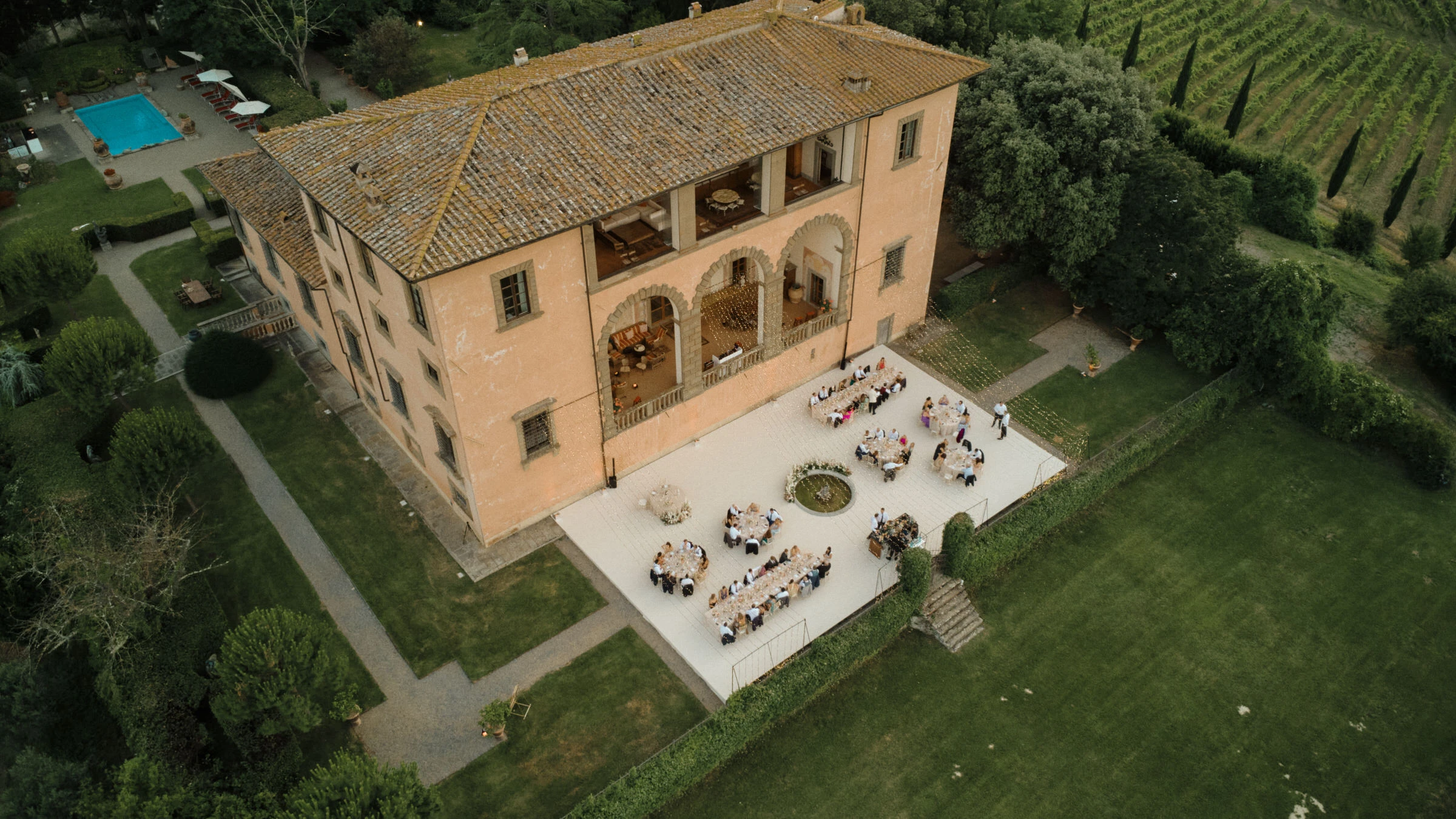 Wedding Dinner at Villa Mangiacane in Florence