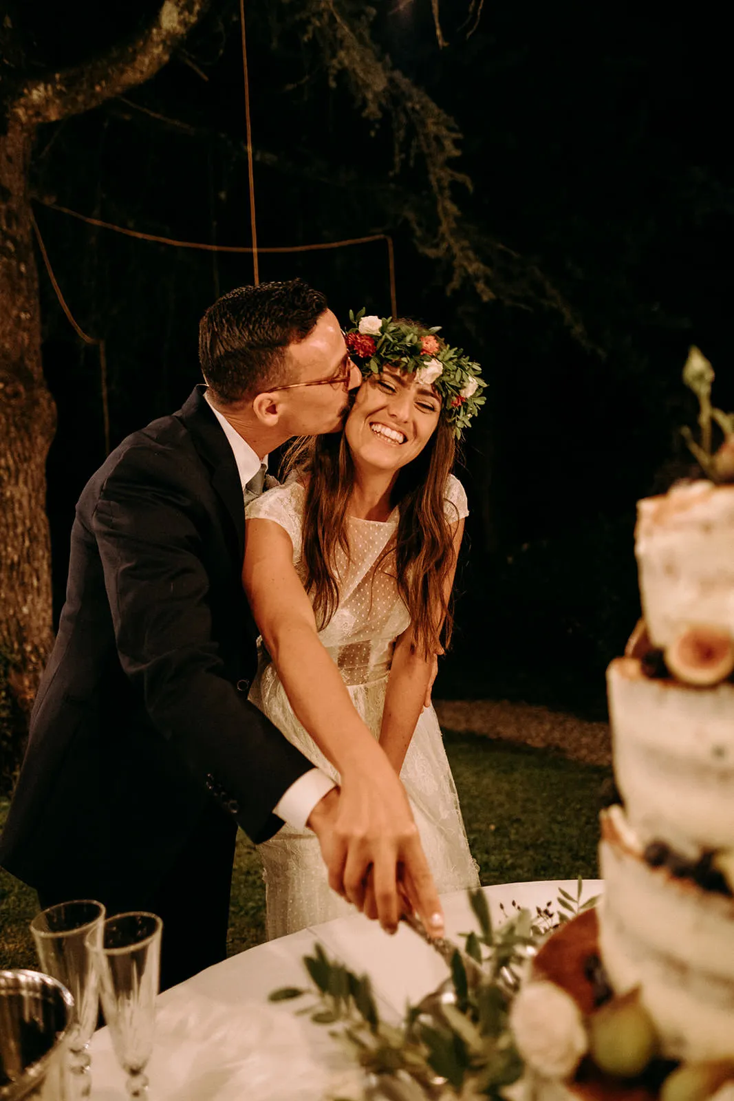 Cutting of the cake - Wedding in Chianti, Tuscany